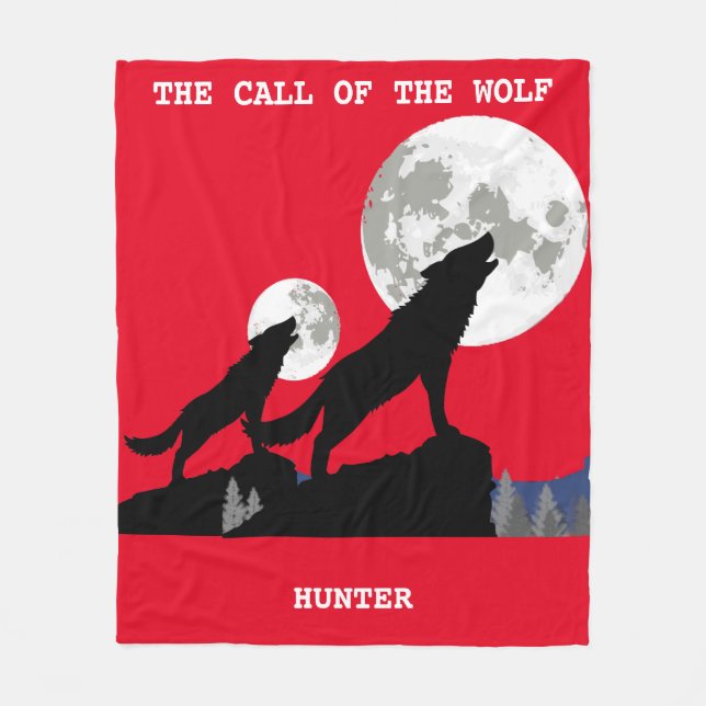 "THE CALL OF THE WOLF" PERSONALIZED BLANKET (Front)