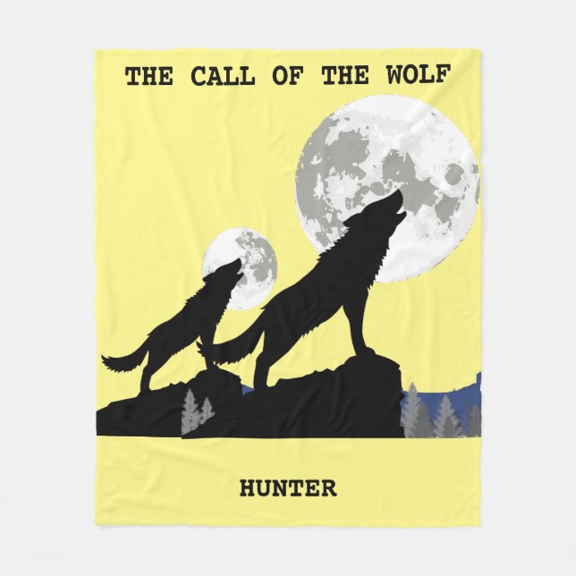 "THE CALL OF THE WOLF" PERSONALIZED BLANKET (Front)