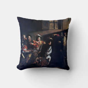 The Calling of Saint Matthew, Caravaggio Throw Pillow