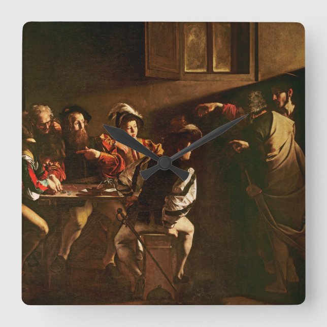 The Calling of St. Matthew, c.1598-1601 Square Wall Clock (Front)
