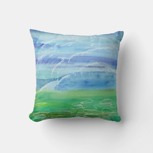 The Calm Before Watercolor Pillow (Front)