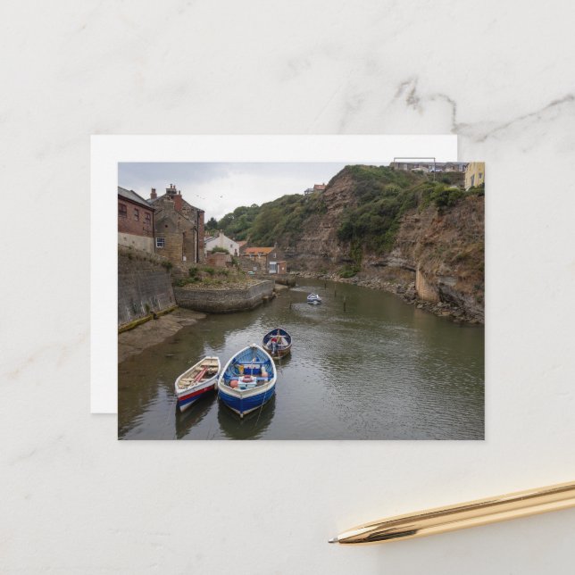 The Calm of Staithes Beck Postcard (Front/Back In Situ)