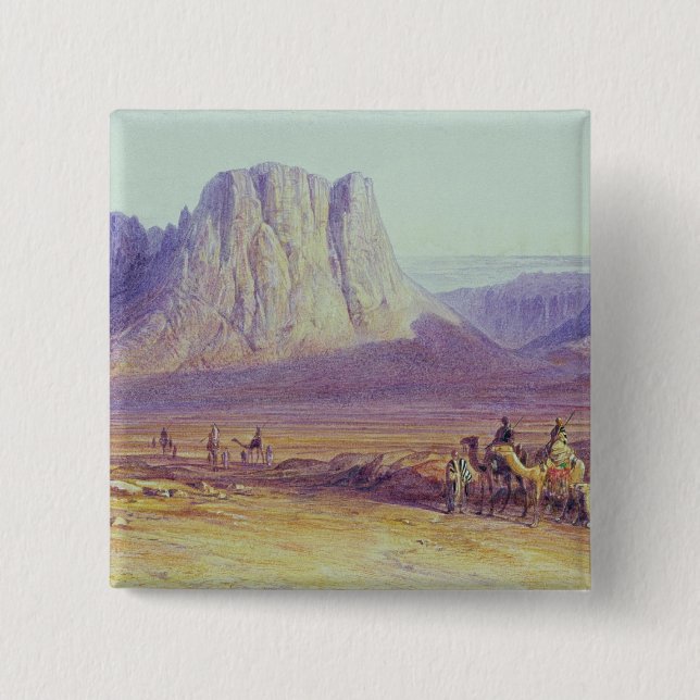 The Camel Train, Condessi, Mount Sinai, 1848 2 Inch Square Button (Front)