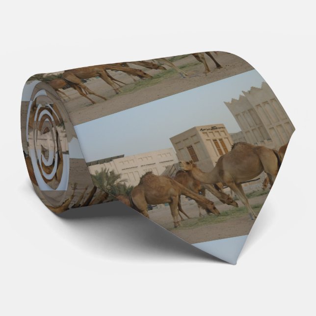 the camels of souq  waqif no1 tie (Rolled)