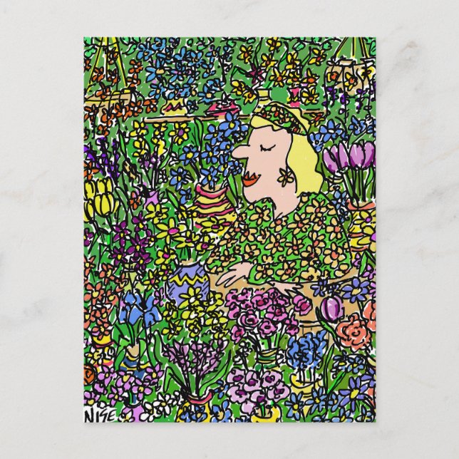 The Camouflaged Florist on a Postcard (Front)