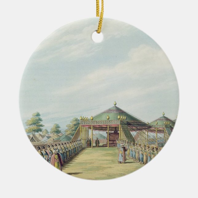 The Camp at Daud-Pascia, pub. by William Watts, 18 Ceramic Ornament (Front)