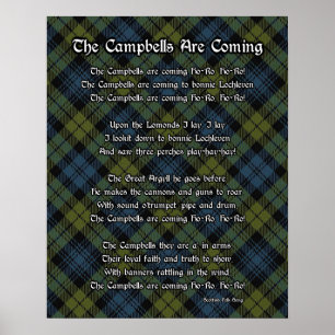 The Campbells Are Coming Tartan Print Poster