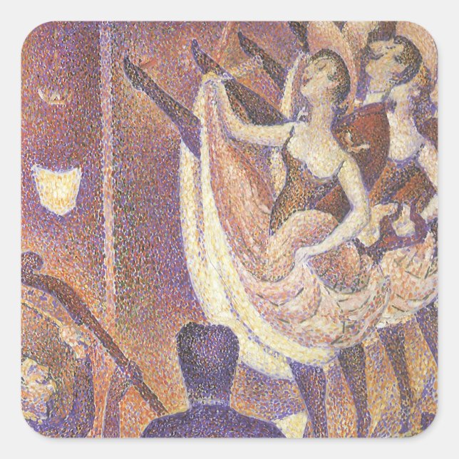 The Can Can Dance, Le Chahut by Georges Seurat Square Sticker (Front)