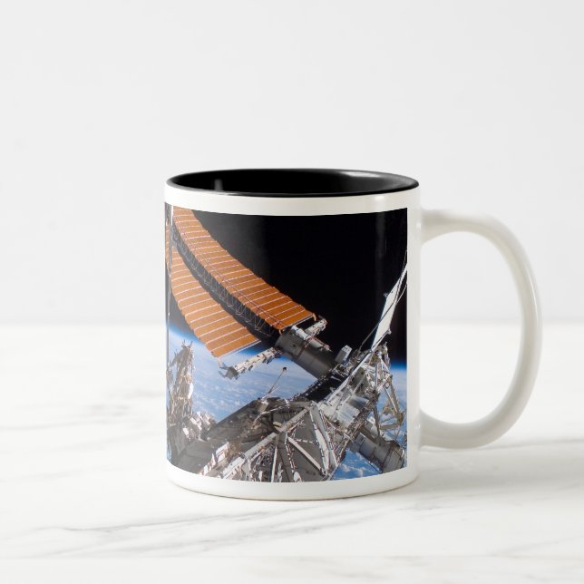 The Canadarm2 and solar array panel wings Two-Tone Coffee Mug (Right)