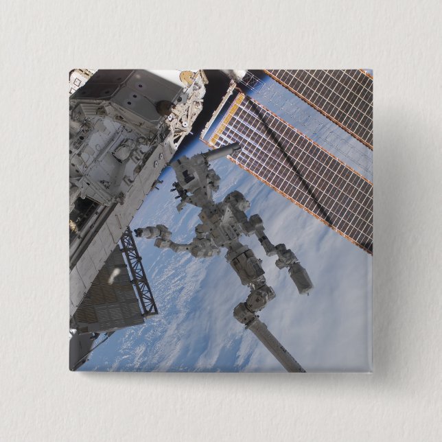 The Canadian-built Dextre robotic system 2 Inch Square Button (Front)
