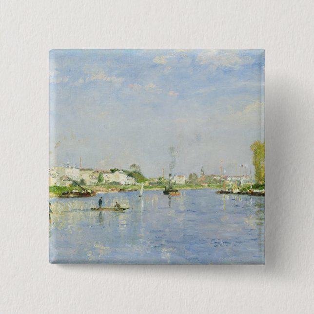 The Canal Saint-Denis 2 Inch Square Button (Front)