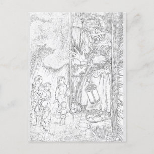 THE CANDY HOUSE    Paintable Postcards© Postcard