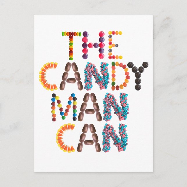 The Candy Man Can - Encouraging Halloween Postcard (Front)