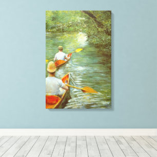 The Canoes, Perissoires by Gustave Caillebotte Canvas Print