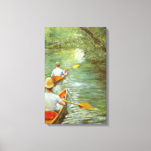 The Canoes, Perissoires by Gustave Caillebotte Canvas Print