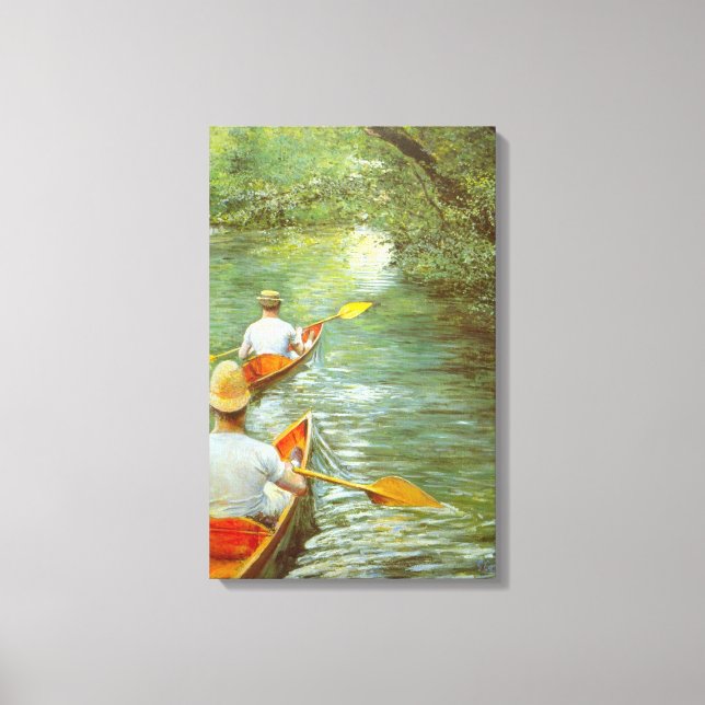 The Canoes, Perissoires by Gustave Caillebotte Canvas Print (Front)