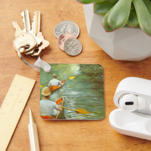 The Canoes, Perissoires by Gustave Caillebotte Keychain