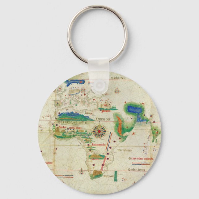 The Cantino Planisphere World Map (1502) Keychain (Front)