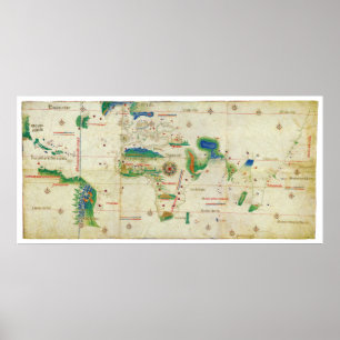 The Cantino Planisphere World Map (1502) Poster