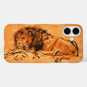 THE CAPE LION LYING DOWN, Antique orange ,Black iPhone 16 Plus Case