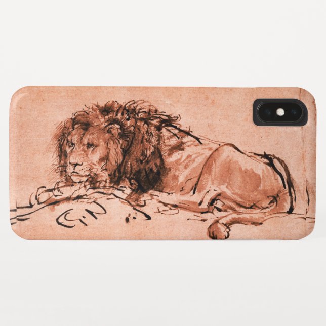 THE CAPE LION LYING DOWN,Antique Pink ,Black Case-Mate iPhone Case (Back (Horizontal))