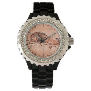 THE CAPE LION LYING DOWN, Antique Pink, Black Watch