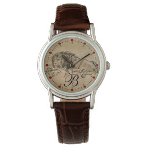 THE CAPE LION LYING DOWN, Brown Sepia Monogram Watch