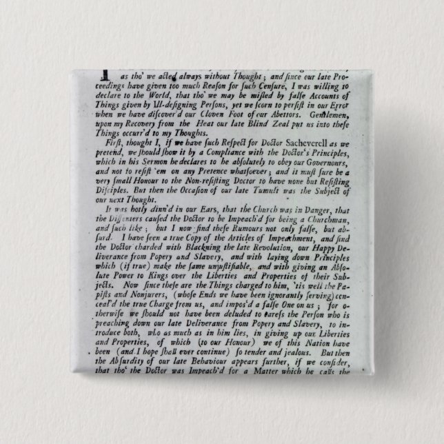 The Captain of the Mobs Declaration 2 Inch Square Button (Front)