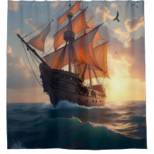 The Captain's Pride – Maritime Ship Art Shower