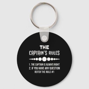 The Captains Rules Funny Boat Boating Humour For M Keychain