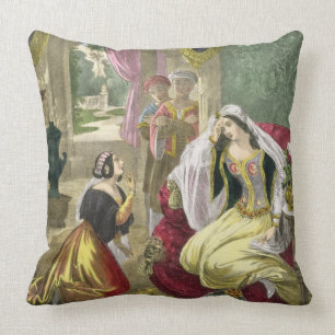 The Captive Hebrew Maid that Waited on Naaman's Wi Throw Pillow
