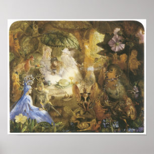 The Captive Robin, Vintage Fairy Painting Poster