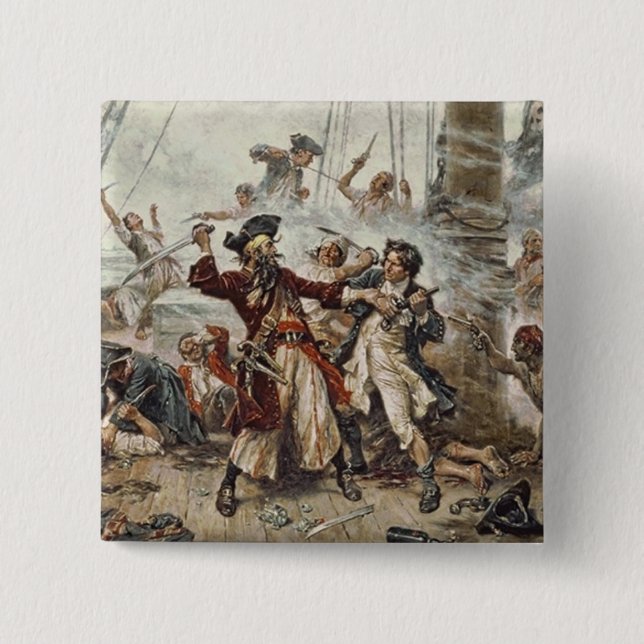 The Capture of Blackbeard 2 Inch Square Button (Front)