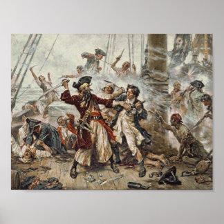 The Capture of Blackbeard The Pirate Poster