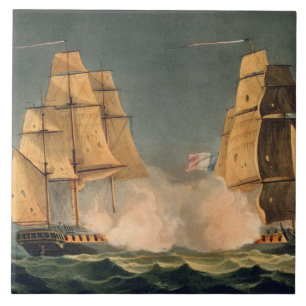 The Capture of La Nereide, December 21st 1797, eng Tile