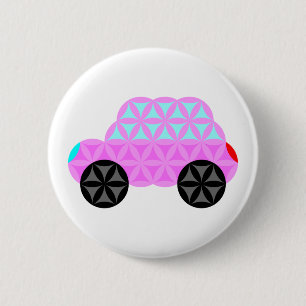 The Car Of Life - Sacred Shapes A3.Pink. 2 Inch Round Button