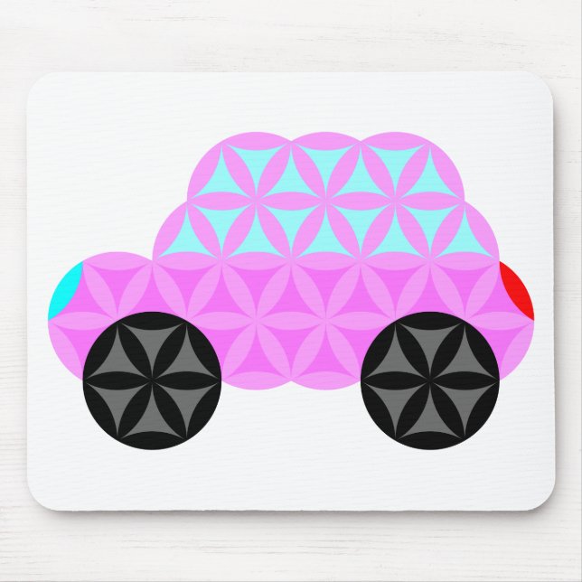 The Car Of Life - Sacred Shapes A3.Pink. Mouse Pad (Front)