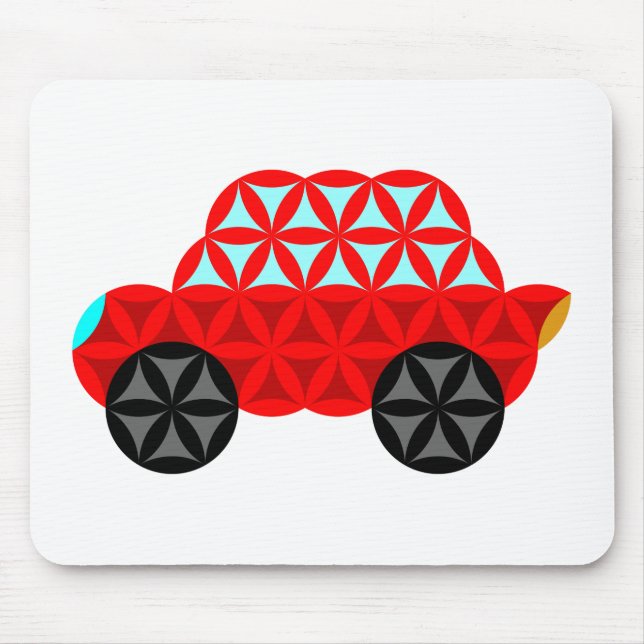 The Car Of Life - Sacred Shapes A3,Red. Mouse Pad (Front)