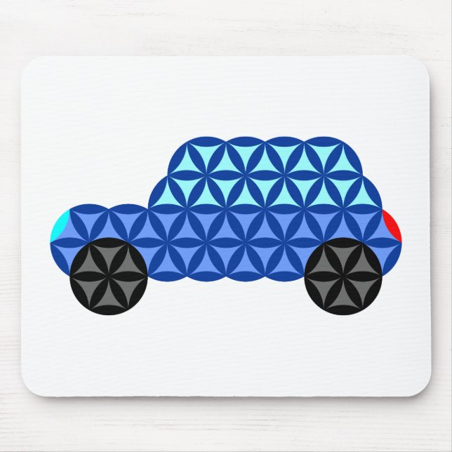The Car Of Life - Sacred Shapes B1,Blue. Mouse Pad (Front)