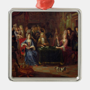 The Card Players, 1699 Metal Ornament