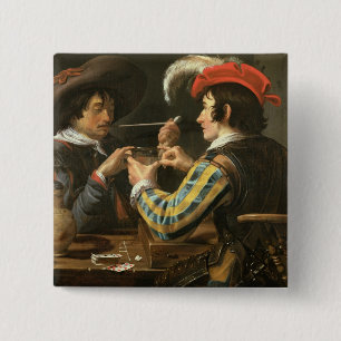 The Card Players 2 Inch Square Button