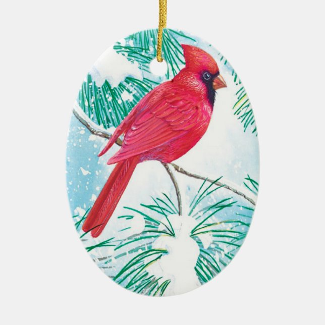 The Cardinal - Ceramic Ornament (Front)