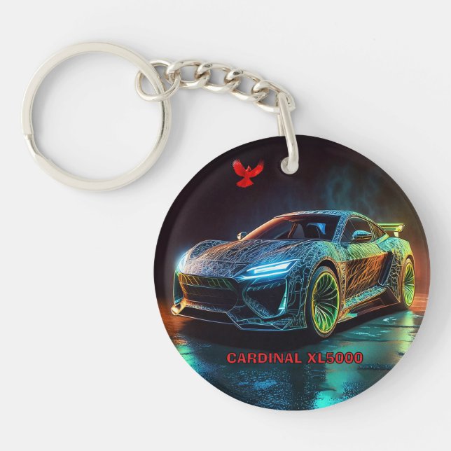 The Cardinal XL5000 Elite Sports Car Keychain (Front)