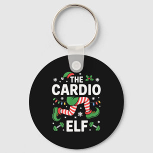The Cardio Elf Funny Fitness Christmas Gym Workout Keychain