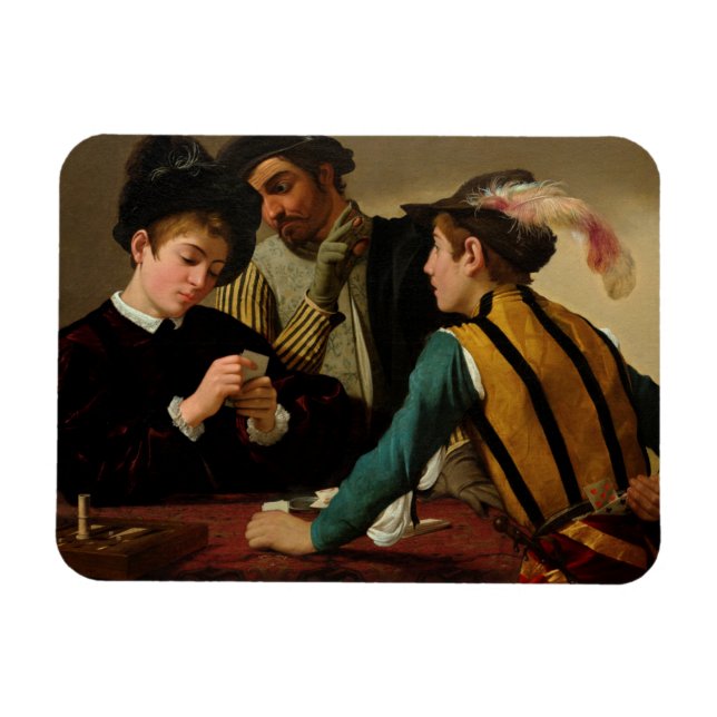The Cardsharps, 1595 by Caravaggio Magnet (Horizontal)