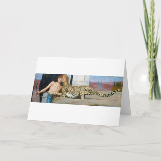 The Caresses, Fernand Khnopff Card (Front)