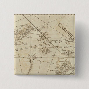 The Caribbean Islands, the Virgin Islands 2 Inch Square Button
