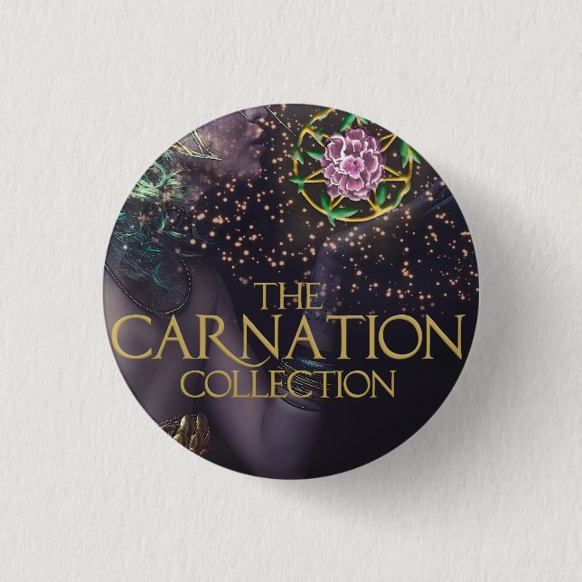 The Carnation collection 1 Inch Round Button (Front)