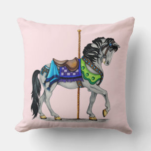 The Carousel Horse Throw Pillow