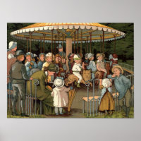 The Carousel Vintage Illustration